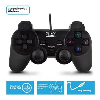 Play-PL3330 game control Gamepad PC Zwart