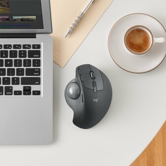 Logitech MX Ergo | Ergonomische Draadloze Muis met Trackball | RF-Draadloos + Bluetooth | 20480 DPI | Zwart