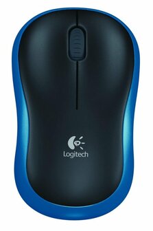 Logitech M185 | Ambidextrous Draadloze Muis | RF-Draadloos | 1000 DPI | Zwart/Blauw