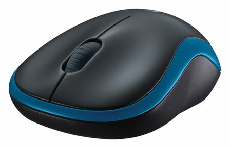Logitech M185 | Ambidextrous Draadloze Muis | RF-Draadloos | 1000 DPI | Zwart/Blauw