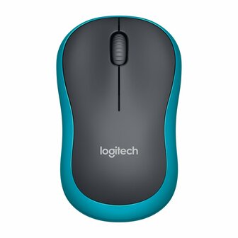 Logitech M185 | Ambidextrous Draadloze Muis | RF-Draadloos | 1000 DPI | Zwart/Blauw