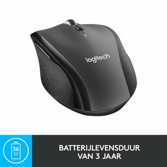 Logitech Marathon M705 | Ambidextrous Draadloze Muis | RF-Draadloos | 1000 DPI | Zwart