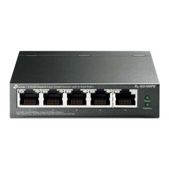 TP-LINK TL-SG105PE netwerk-switch Unmanaged L2 Gigabit Ethernet (10/100/1000) Power over Ethernet (PoE) Zwart