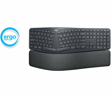 Logitech K860 Ergo | Draadloos Bluetooth Toetsenbord met Receiver | QWERTY