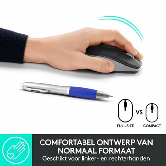 Logitech M190 | Ambidextrous Draadloze Muis | RF-Draadloos | 1000 DPI | Grijs