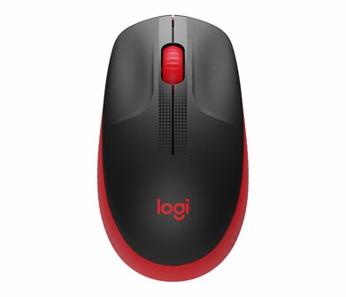 Logitech M190 | Ambidextrous Draadloze Muis | RF-Draadloos | 1000 DPI | Zwart/Rood
