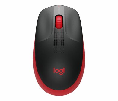 Logitech M190 | Ambidextrous Draadloze Muis | RF-Draadloos | 1000 DPI | Zwart/Rood