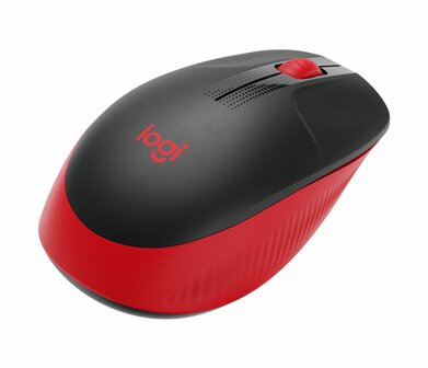 Logitech M190 | Ambidextrous Draadloze Muis | RF-Draadloos | 1000 DPI | Zwart/Rood