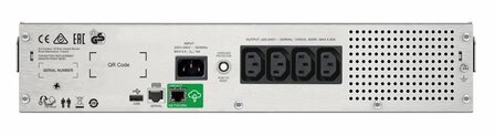 APC Smart-UPS C SMC1500I-2UC | 1500 VA / 900 W | 2U Rackmount | 4x IEC C13 Stopcontacten | Zuivere Sinusgolf | AVR Spanningsregeling | LCD-scherm | SmartConnect
