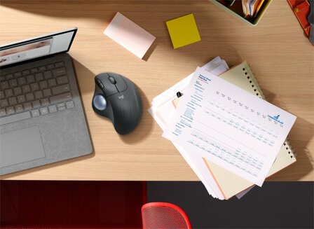 Logitech M575 Ergo Trackball for Business | Ergonomische Draadloze Muis | RF-Draadloos + Bluetooth | 2000 DPI | Grafiet