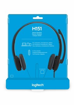 Logitech Stereo Headset voor meerdere apparaten met bediening op de draad