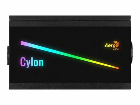 Aerocool PSU Cylon 600W 80 PLUS Soft, black, flat cables/ RGB