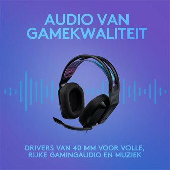 Logitech G335 | On-Ear Gaming Headset 3,5mm Connector | Zwart