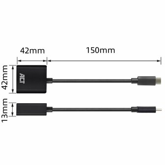 ACT AC7300 | USB-C naar VGA Adapter | 0,15 m | Zwart