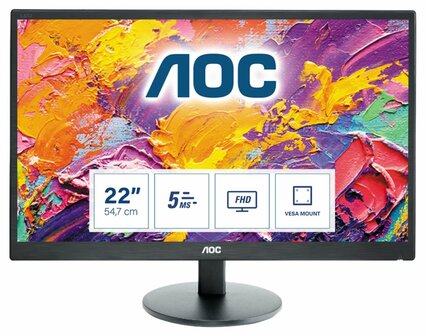 AOC 70 Series E2270SWN LED display 54,6 cm (21.5&quot;) 1920 x 1080 Pixels Full HD LCD Zwart