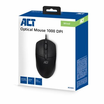 ACT AC5005 muis Ambidextrous USB Type-A IR LED 1000 DPI