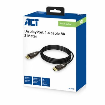 ACT AC4073 | DisplayPort 1.4 Kabel | 2,0m | Zwart