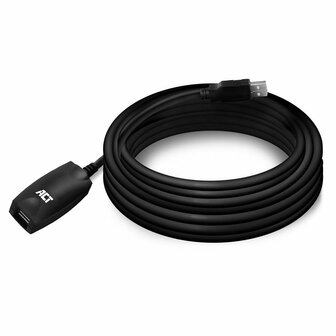 ACT AC6005 | USB 2.0 Signaalversterker | USB-A naar USB-A | 5m | Zwart