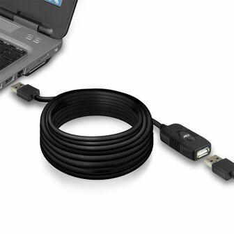 ACT AC6010 | USB 2.0 Signaalversterker | USB-A naar USB-A | 10m | Zwart