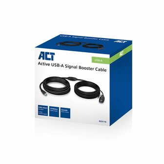 ACT AC6110 | USB 2.0 Booster | 10m | Zwart