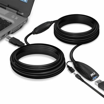 ACT AC6110 | USB 2.0 Booster | 10m | Zwart