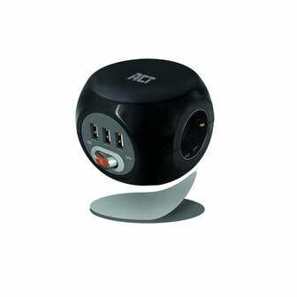 ACT AC2400 | Stekkerdoos | 3 Stopcontacten | Zwart