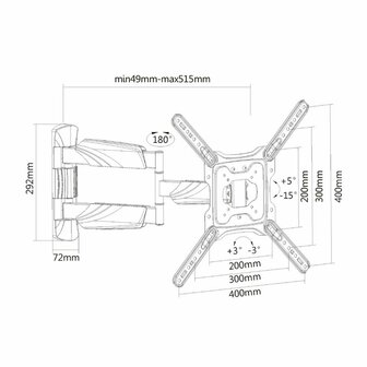 ACT AC8354 | Verstelbare TV-beugel | 23-55&quot; | max 50kg | VESA 400x400