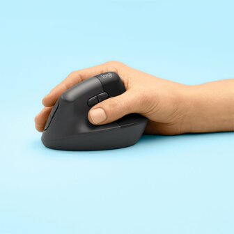 Logitech Lift | Ergonomische Draadloze Muis | RF-Draadloos + Bluetooth | 4000 DPI | Grafiet