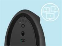Logitech Lift | Ergonomische Draadloze Muis | RF-Draadloos + Bluetooth | 4000 DPI | Grafiet