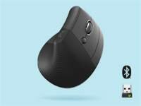 Logitech Lift | Ergonomische Draadloze Muis | RF-Draadloos + Bluetooth | 4000 DPI | Grafiet