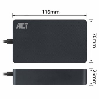 ACT AC2060 netvoeding &amp; inverter Binnen 90 W Zwart