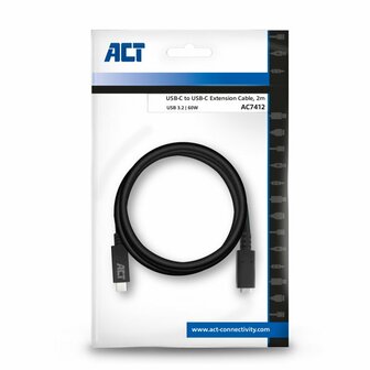 ACT AC7412 | USB 3.2 Gen 1 Kabel | USB-C naar USB-C | 2m | Zwart