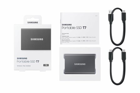 Samsung T7 Portable SSD | 1TB | 1.050MB/s | Grijs