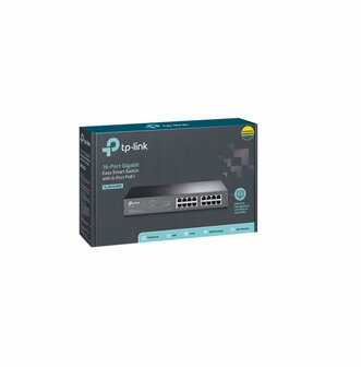 TP-LINK TL-SG1016PE Managed Gigabit Ethernet (10/100/1000) Power over Ethernet (PoE) Zwart
