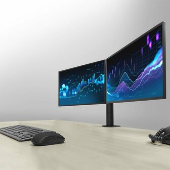ACT AC8326 | Verstelbare Monitor-bureaubeugel | Tot 32&quot; | Max 12kg | VESA 100x100 | 2 Monitoren