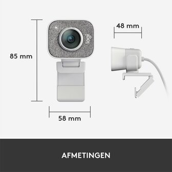 Logitech StreamCam | 1080p 60FPS USB-C Webcam met Microfoon | Wit
