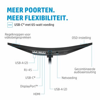 HP E34m G4 34&quot; | 3440x1440 VA | 75Hz | Curved | USB-C | Webcam, Microphone &amp; Speakers | Conferencing Monitor | Ergonomic Design