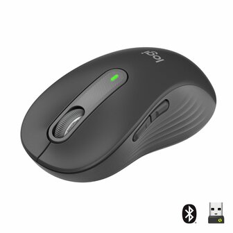 Logitech Signature M650 Large | Draadloze Muis | RF-Draadloos + Bluetooth | 2000 DPI | Grafiet