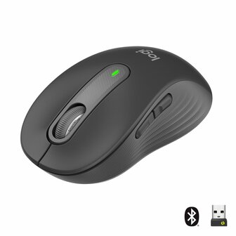 Logitech Signature M650 for Business | Ambidextrous Draadloze Muis | RF-Draadloos + Bluetooth | 4000 DPI | Grafiet