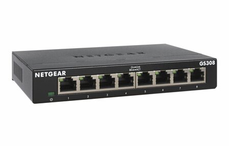 NETGEAR GS308-300PES netwerk-switch Unmanaged L2 Gigabit Ethernet (10/100/1000) Zwart