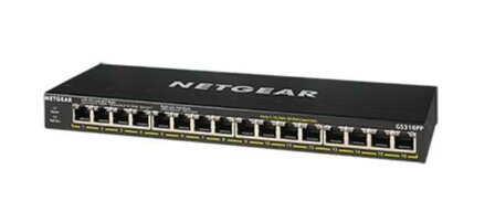 NETGEAR GS316PP Unmanaged Gigabit Ethernet (10/100/1000) Power over Ethernet (PoE) Zwart