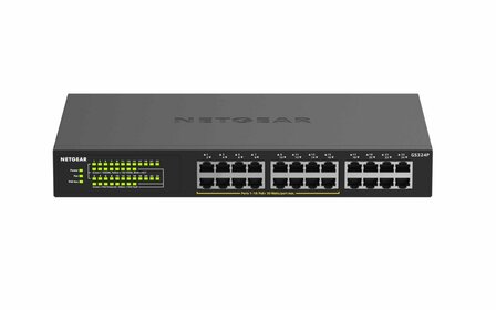 NETGEAR GS324P Unmanaged Gigabit Ethernet (10/100/1000) Power over Ethernet (PoE) 1U Zwart