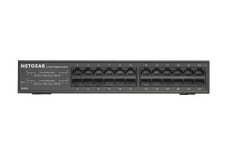 NETGEAR GS324 | 24-Poorts Unmanaged Gigabit Switch | Ventilatorloos | Rackmount | Zwart