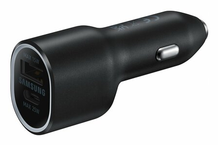 Samsung EP-L4020 | Autolader 25W USB-C &amp; USB-A | Zwart