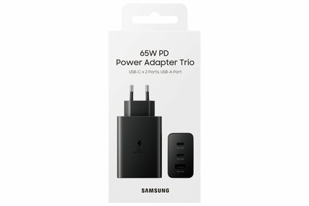 Samsung EP-T6530 | Oplader 65W | 2x USB-C &amp; 1x USB-A | Zwart
