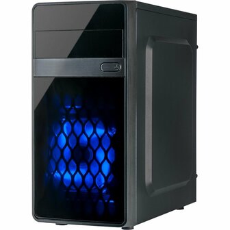 Inter-Tech MA-01 Micro Blue Light | Micro Tower Case | 500 Watt Voeding | Zwart