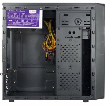 Inter-Tech MA-01 Micro Blue Light | Micro Tower Case | 500 Watt Voeding | Zwart