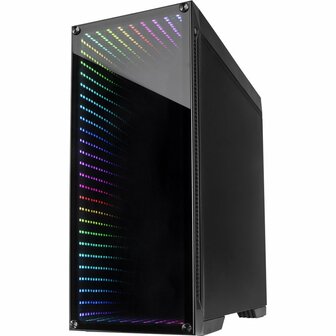 Inter-Tech X-908 Infini2 | Infinity Mirror | Tower Case | USB-C | Zwart
