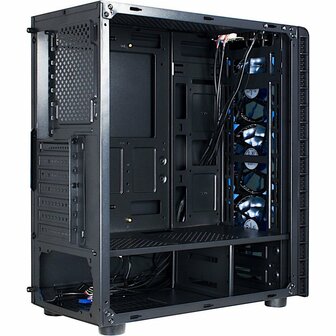 Inter-Tech CXC2 Blue Light | Midi Tower Case | Zwart