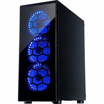 Inter-Tech CXC2 Blue Light | Midi Tower Case | Zwart